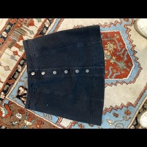 madewell black denim skirt